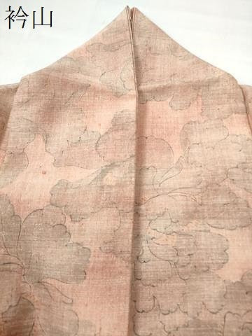 平和屋着物●上質な紬 手描き 牡丹 正絹 逸品 CAAS7050yc