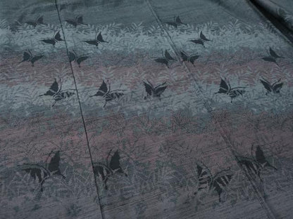 平和屋着物●訪問着 紬地 舞蝶草木文 正絹 逸品 CAAS7065yc