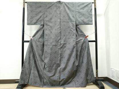 平和屋着物●本場大島紬 9マルキ 麻の葉文様 正絹 逸品 CAAS7092yc