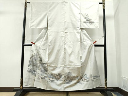 平和屋着物●訪問着 加藤健作 手描き 遠山風景文 正絹 逸品 CAAS7095yc