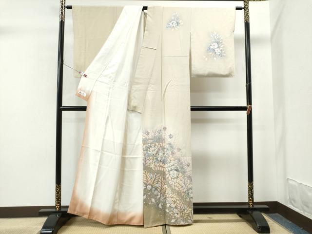 平和屋着物●越後十日町の一流染匠 桐屋・翠山工房 訪問着 手描き 辻が花 暈し染め 正絹 逸品 CAAS7103yc