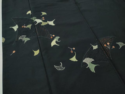 平和屋着物●中国三大刺繍 スワトウ刺繍 訪問着 総刺繍 いちょう 正絹 逸品 CAAS7109yc