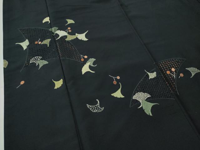 平和屋着物●中国三大刺繍 スワトウ刺繍 訪問着 総刺繍 いちょう 正絹 逸品 CAAS7109yc