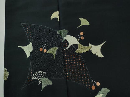 平和屋着物●中国三大刺繍 スワトウ刺繍 訪問着 総刺繍 いちょう 正絹 逸品 CAAS7109yc