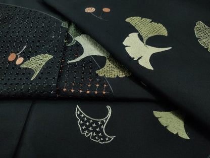 平和屋着物●中国三大刺繍 スワトウ刺繍 訪問着 総刺繍 いちょう 正絹 逸品 CAAS7109yc