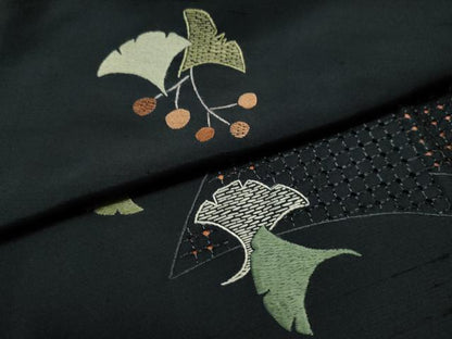 平和屋着物●中国三大刺繍 スワトウ刺繍 訪問着 総刺繍 いちょう 正絹 逸品 CAAS7109yc