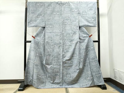 平和屋着物●都喜ヱ門　本場大島紬　7マルキ　総絣　動物吉祥花鳥文　ほていや扱い　藤絹織物謹製　正絹　逸品　CAAS7113yc