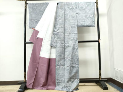 平和屋着物●都喜ヱ門　本場大島紬　7マルキ　総絣　動物吉祥花鳥文　ほていや扱い　藤絹織物謹製　正絹　逸品　CAAS7113yc
