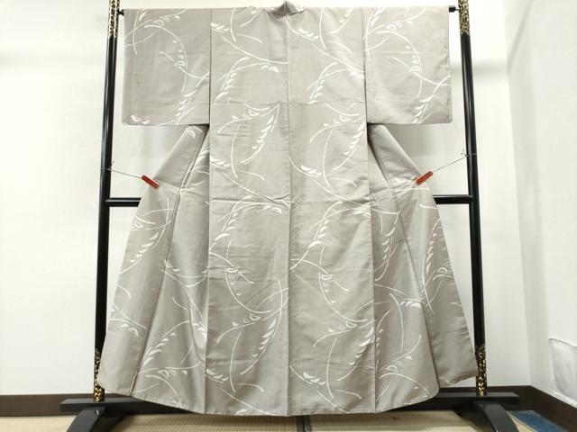 平和屋着物●上質な小紋　紬地　笹竹文　正絹　逸品　CAAS7156yc