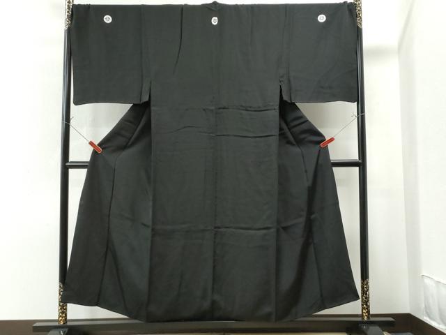 平和屋着物●男性　黒紋付　キングサイズ　正絹　逸品　CAAS7159yc