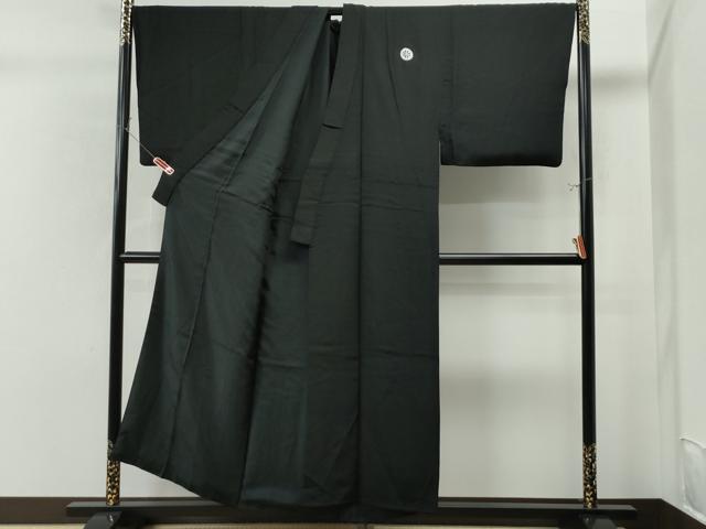平和屋着物●男性　黒紋付　キングサイズ　正絹　逸品　CAAS7159yc