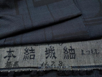 平和屋着物●本結城紬 80亀甲 色紙重ね吉祥文 まつもと謹製 反端付き 正絹 逸品 CAAS7166yc