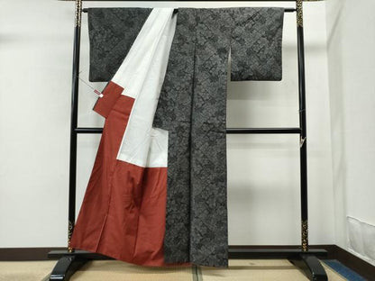 平和屋着物●本場大島紬 切嵌草花文 正絹 逸品 CAAS7169yc