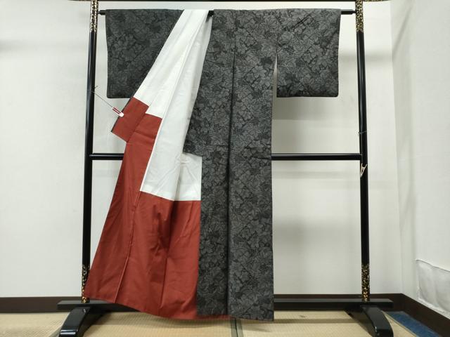 平和屋着物●本場大島紬 切嵌草花文 正絹 逸品 CAAS7169yc