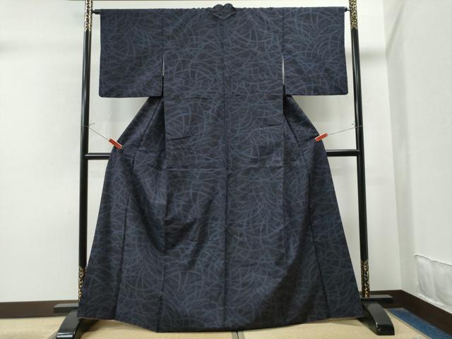 平和屋着物●結城紬　80亀甲　吉祥文　正絹　逸品　CAAS7170yc