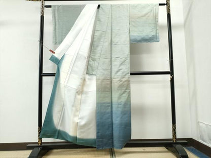 平和屋着物●京の名門 じゅらく謹製 訪問着 紬地 漢方草木染 霞文 正絹 逸品 未使用 CAAS7190yc
