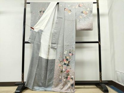 平和屋着物●訪問着 友禅 菊花文 暈し染め 金彩 正絹 逸品 CAAS7202yc
