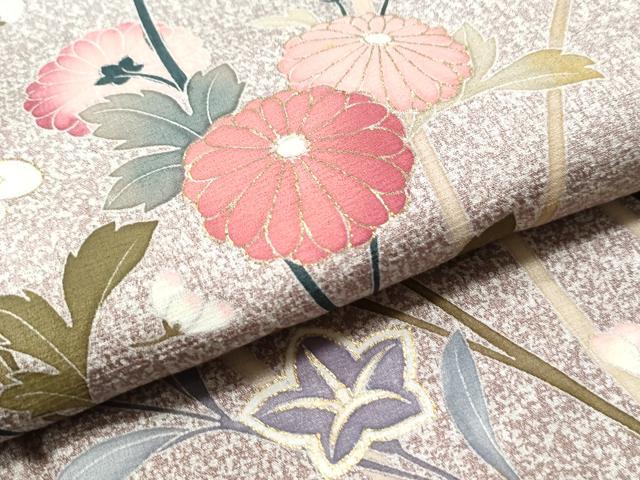 平和屋着物●訪問着 友禅 菊花文 暈し染め 金彩 正絹 逸品 CAAS7202yc