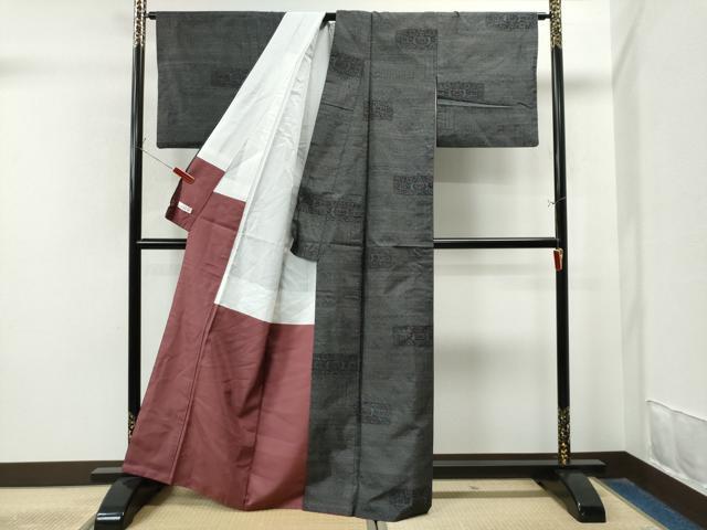 平和屋着物●本場大島紬　短冊吉祥花文　やまと誂製　正絹　逸品　未使用　CABI2246yc