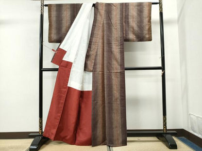 平和屋着物●上質な紬 霞文 正絹 逸品 CAAS7220yc