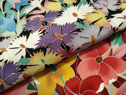 平和屋着物●本加賀友禅作家 直江良三 黒留袖 花鳥文 正絹 逸品 CAAS7229yc