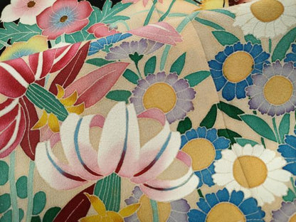 平和屋着物●本加賀友禅作家 直江良三 黒留袖 花鳥文 正絹 逸品 CAAS7229yc