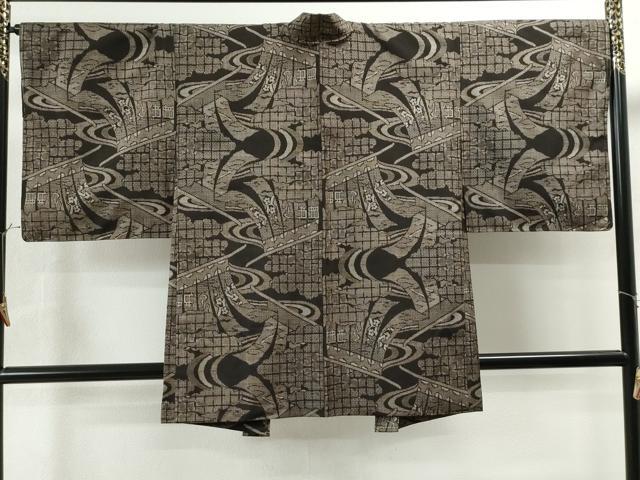 平和屋着物●本場大島紬　アンサンブル　割込み絣　几帳吉祥花文　正絹　逸品　未使用　CAAS7241yc