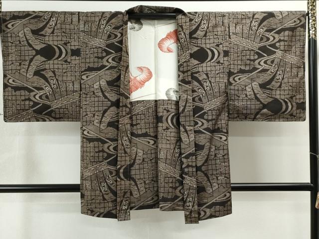 平和屋着物●本場大島紬　アンサンブル　割込み絣　几帳吉祥花文　正絹　逸品　未使用　CAAS7241yc