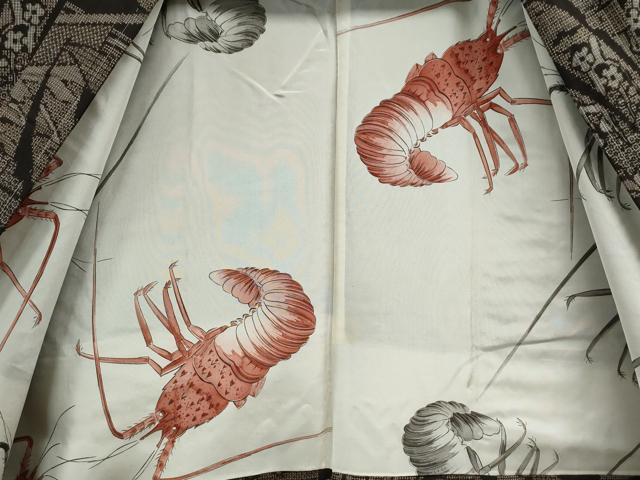 平和屋着物●本場大島紬　アンサンブル　割込み絣　几帳吉祥花文　正絹　逸品　未使用　CAAS7241yc