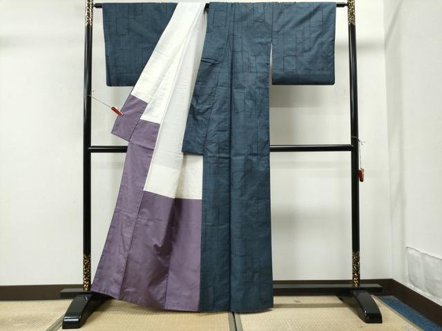 平和屋着物●本場大島紬 9マルキ 瓦文 正絹 逸品 CAAS7247yc
