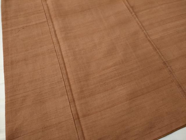 平和屋着物●上質な紬 色無地 焦香色 正絹 逸品 CAAS7262yc
