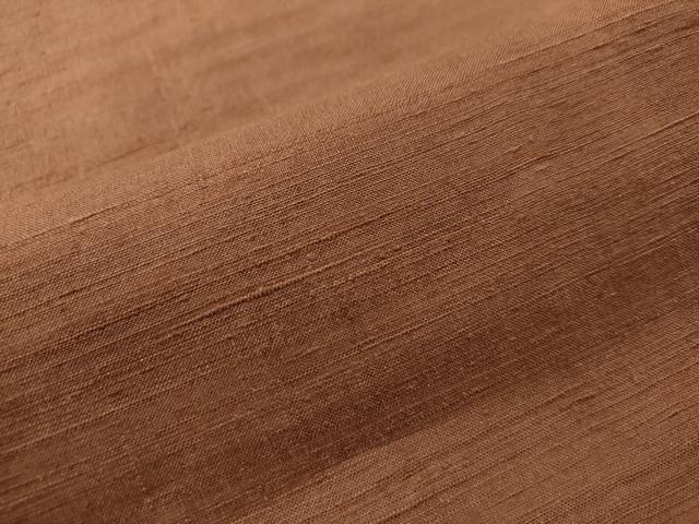 平和屋着物●上質な紬 色無地 焦香色 正絹 逸品 CAAS7262yc