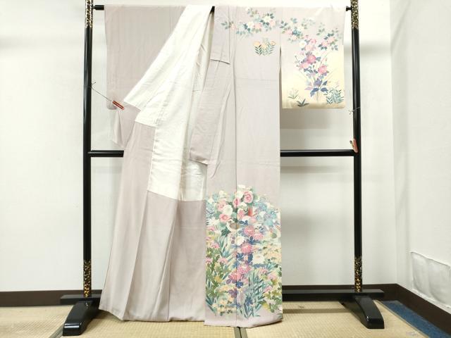 平和屋着物●訪問着 友禅 作家物 鴛鴦草花文 暈し染め 正絹 逸品 CAAS7275yc