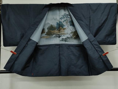 平和屋着物●男性 本場大島紬 アンサンブル 吉祥文 正絹 逸品 CAAS7284yc