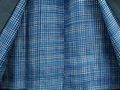 平和屋着物●男性　紬　アンサンブル　色無地　留紺色　正絹　逸品　CAAS7285yc