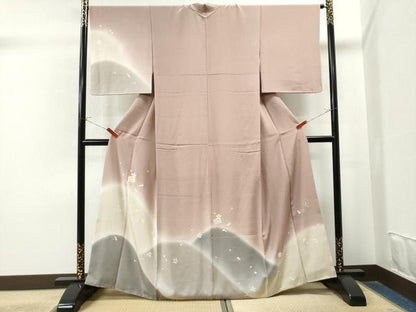 平和屋着物●京友禅作家 伊藤美智夫 訪問着 遠山源氏香舞桜文 暈し染め 金彩 正絹 逸品 CAAS7304yc