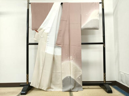 平和屋着物●京友禅作家 伊藤美智夫 訪問着 遠山源氏香舞桜文 暈し染め 金彩 正絹 逸品 CAAS7304yc