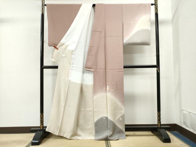 平和屋着物●京友禅作家 伊藤美智夫 訪問着 遠山源氏香舞桜文 暈し染め 金彩 正絹 逸品 CAAS7304yc