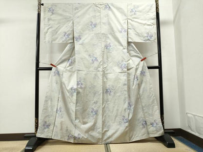 平和屋着物●本場大島紬　白大島　9マルキ　総絣　舞蝶文　正絹　逸品　CAAS7307yc