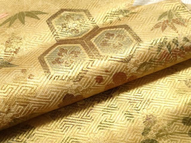 平和屋着物●豪華色留袖 駒刺繍 飛鶴宝尽くし芝草花文 金彩 正絹 逸品 CAAS7311yc