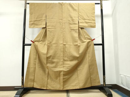平和屋着物●上質なお召　十字絣　正絹　逸品　CAAS7314yc