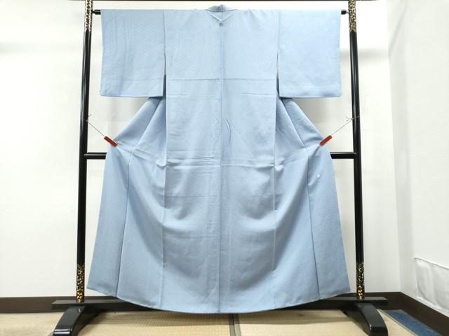 平和屋着物●上質な色無地 作家物 紗綾型地紋 淡藤色 正絹 逸品 CAAS7327yc
