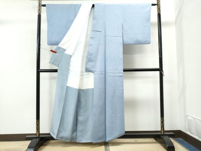 平和屋着物●上質な色無地 作家物 紗綾型地紋 淡藤色 正絹 逸品 CAAS7327yc
