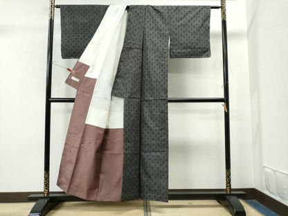平和屋着物●本場大島紬 変わり麻の葉文様 正絹 逸品 未使用 CAAS7330yc
