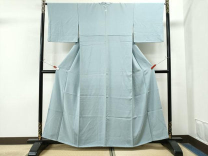 平和屋着物●上質な色無地 月白色 正絹 逸品 CAAS7357yc