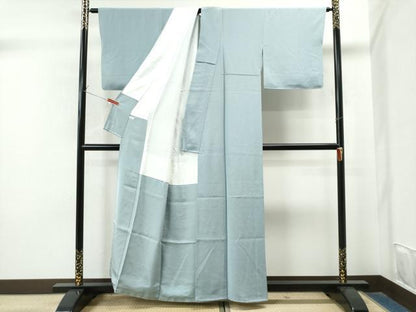 平和屋着物●上質な色無地 月白色 正絹 逸品 CAAS7357yc
