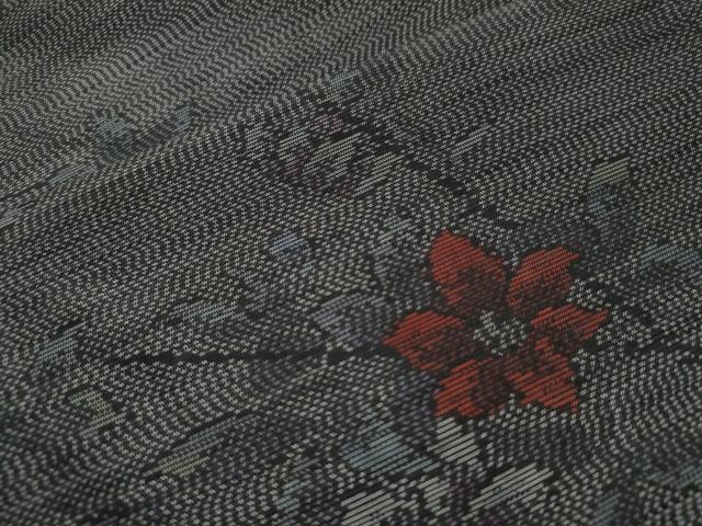 平和屋着物●本場大島紬 枝花文 正絹 逸品 CAAS7364yc