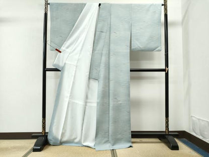 平和屋着物●上質な小紋 雪芝舞花文 暈し染め 正絹 逸品 CAAS7378yc