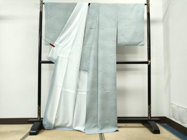 平和屋着物●上質な小紋 雪芝舞花文 暈し染め 正絹 逸品 CAAS7378yc