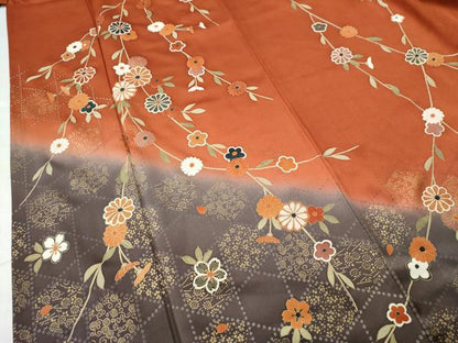平和屋着物●訪問着　枝花文　暈し染め　金彩　正絹　逸品　CAAS7388yc